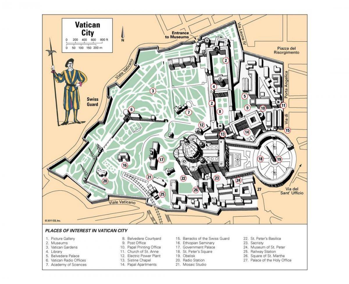 karta över Vatikanen museum layout