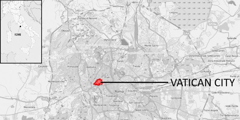 karta över rom och Vatikanstaten
