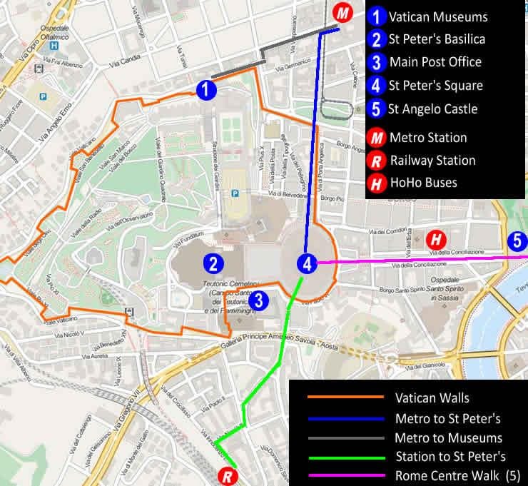 ingången till vatikanmuseerna karta