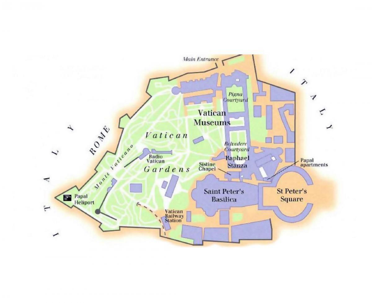 karta över vatikanmuseet och sixtinska kapellet