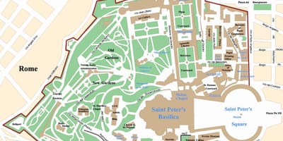 Karta över Vatikanen på